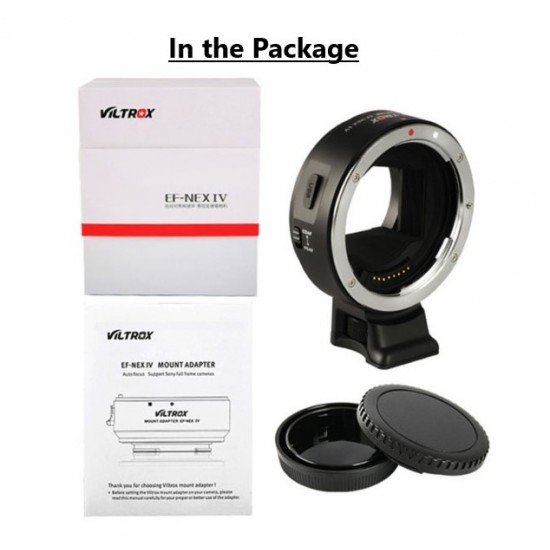 Viltrox EF-NEX IV Lens Mount Adapter for Canon EF/EF-S Lens to Select Sony E-Mount Cameras Viltrox EF-NEX IV Lens Mount Adapter for Canon EF/EF-S Lens to Select Sony E-Mount Cameras