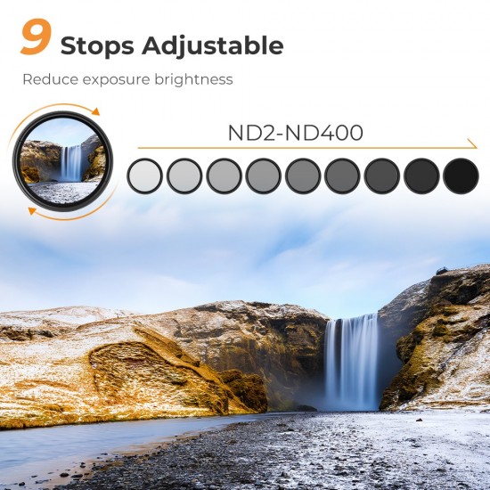 K&F Concept 72mm Variable Fader ND Filter (1 to 9 Stops)