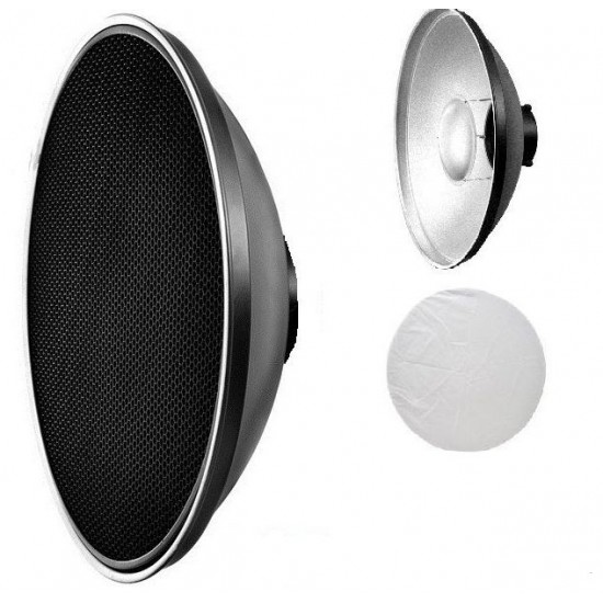 Godox 72cm (28") Silver Beauty Dish with Honeycomb and Diffuser
