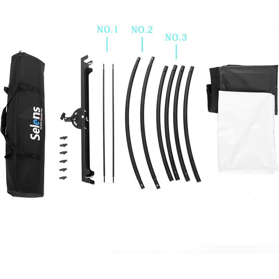 Selens 4 in 1 60 x 180 cm U-Shape Curved Light Reflector Kit