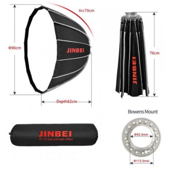 Jinbei 90cm Deep Softbox Bowens mount