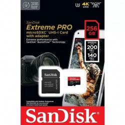 SanDisk 256GB Extreme Pro UHS-I microSDXC Memory Card with SD Adapter