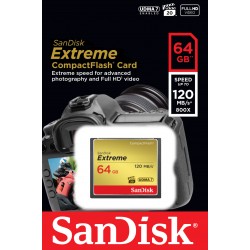 SanDisk 64GB Extreme Compact Flash CF Card 120mb/s - Memory Card SanDisk 64GB Extreme Compact Flash CF Card 120mb/s - Memory Card