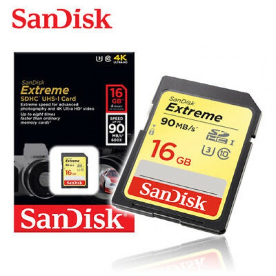SanDisk 16GB Extreme UHS-I SDHC Memory Card (Class 10)