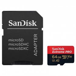 SanDisk 64GB Extreme Pro Micro SD Card (SDXC) A2 UHS-I U3 + Adapter - 200MB/s