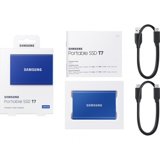 Samsung T7 Portable SSD 500GB (1050MB/s, Blue)