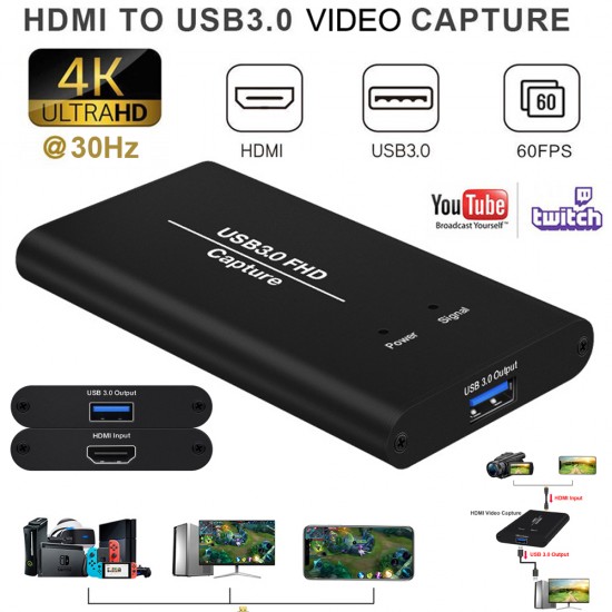 HCA11 USB 3.0 HDMI Video Capture Card with Two Ports