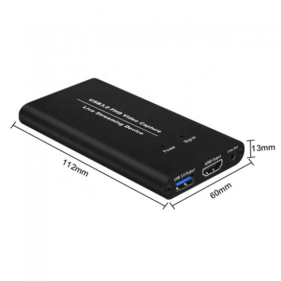 XIIXMASK Carte D'acquisition Vidéo, Carte De Capture USB 3.0 4K HDMI En Boucle, 1080P 60FPS/2K 30FPS Capture De Jeu Vidéo Pour Le Streaming Fonctionne Pour PS5/Switch/appareil Photo/PC/OBS