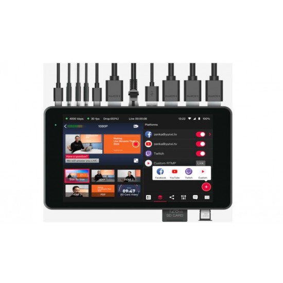 YoloLIV YoloBox Pro Multi-Cam Portable Live Streaming Encoder, Recorder, Audio Mixer and Monitor 