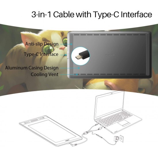 HUION GT 133 Kamvas Pro 13 Creative Pen Display Monitor Drawing Tablet with Stand