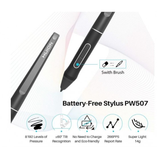 HUION GT-116 KAMVAS Pro 12 Graphics Drawing Tablet with Battery-Free Stylus, Tilt Support and Adjustable Stand