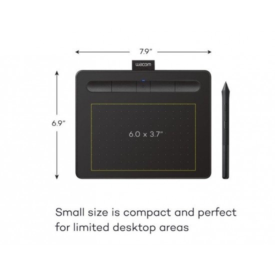 Wacom Intuos CTL4100 Art Graphics Drawing Tablet with Bluetooth (Small, Black)