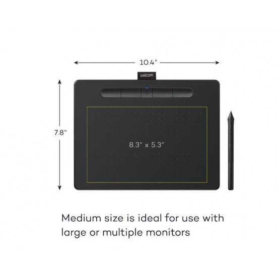 Wacom Intuos CTL6100WL/K0 Art Graphics Drawing Tablet with Bluetooth (Medium, Black)