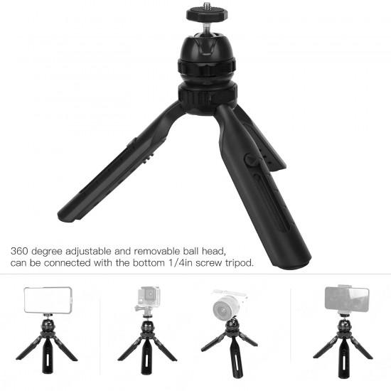 Mini Retractable Tabletop Tripod with 360 Degrees Ball Head (Black)