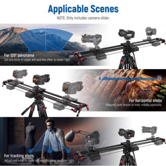 NEEWER 120cm Motorized Carbon Fiber Camera Slider with Wireless App Control