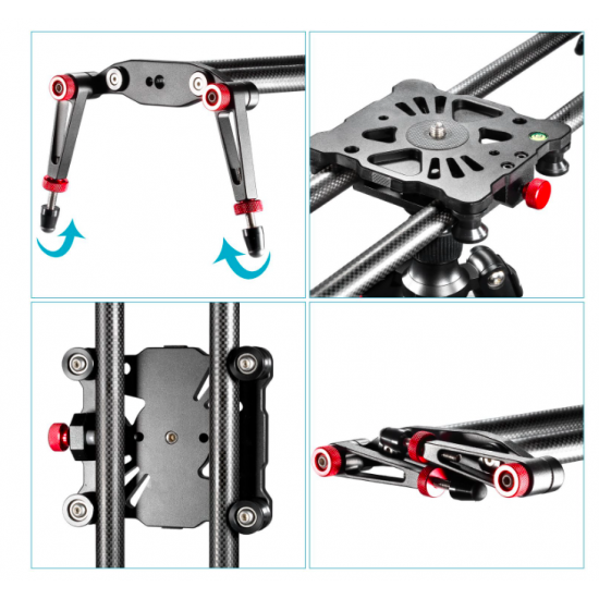 Neewer 80cm Carbon Fiber Camera Track Slider Video Stabilizer Rail for DSLRs and Camcorders