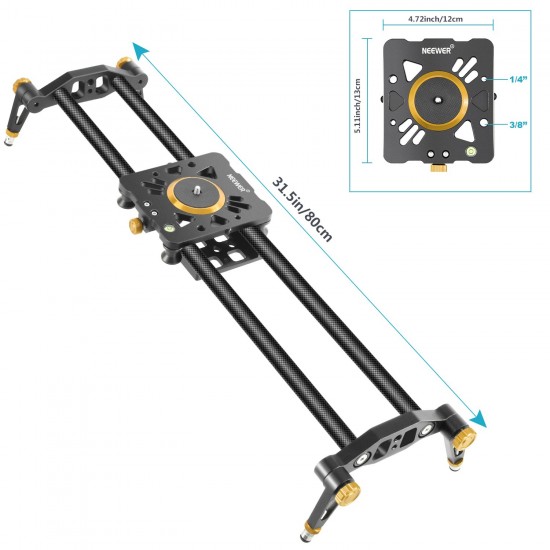 Neewer 80cm Carbon Fiber Camera Track Slider Video Stabilizer Rail for DSLRs and Camcorders
