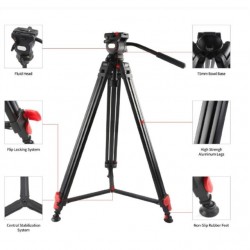 FVT-660 71 Inch Heavy Duty Professional Camera Tripod with 360 Degree Fluid Head FVT-660 71 Inch Heavy Duty Professional Camera Tripod with 360 Degree Fluid Head