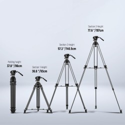 Neewer LL55 78 Carbon Fiber One Step Video Tripod with Dynamic Fluid Head Neewer LL55 78 Carbon Fiber One Step Video Tripod with Dynamic Fluid Head