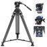 Neewer LL55 78 Carbon Fiber One Step Video Tripod with Dynamic Fluid Head