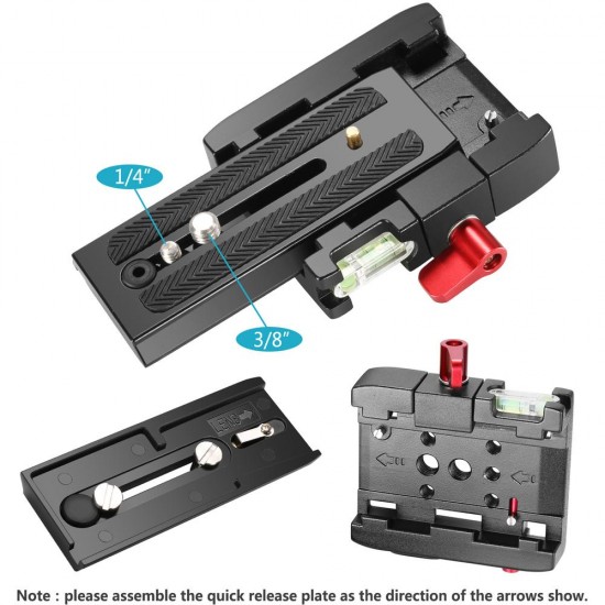 Neewer P200 Aluminium Alloy Quick Release Plate Adapter compatible with Manfrotto 701HDV, 501HDV, 503HDV, 577/519/561/Q5