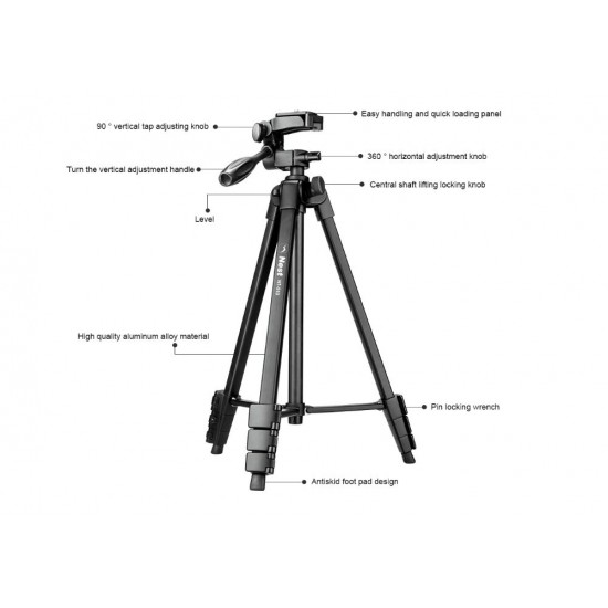 Nest NT-510 Lightweight Video Camera Tripod for Cellphones and Small Cameras