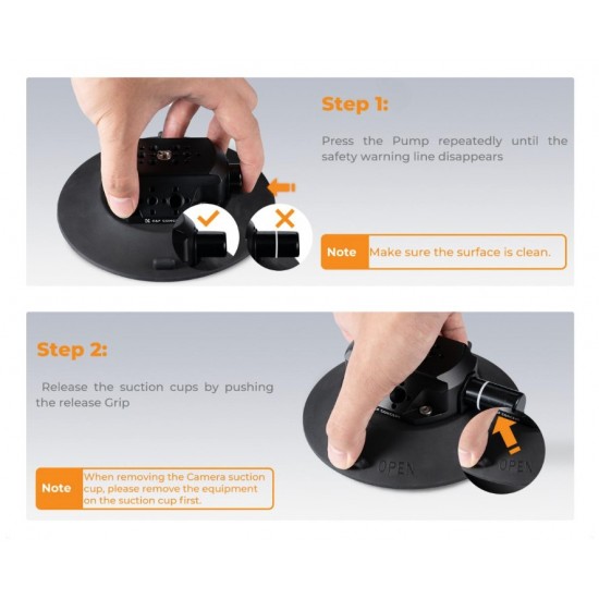 K&F Concept 6-Inch Camera Mount with Suction Cup and Magic Arm
