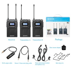 BOYA BY-WM8 Pro-K2 UHF Dual-Channel Mono/Stereo Wireless Lavalier System BOYA BY-WM8 Pro-K2 UHF Dual-Channel Mono/Stereo Wireless Lavalier System