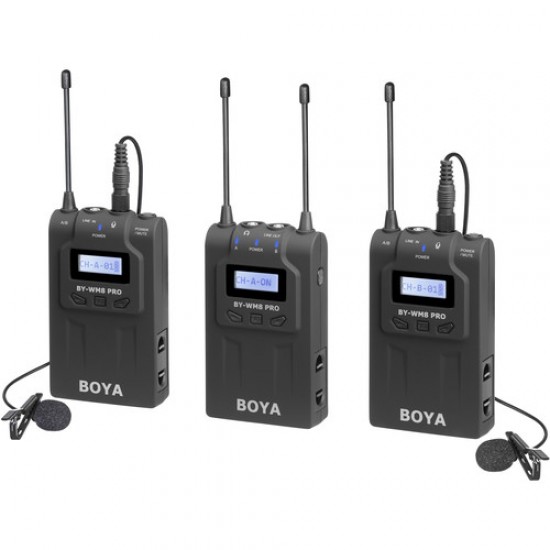 BOYA BY-WM8 Pro-K2 UHF Dual-Channel Mono/Stereo Wireless Lavalier System