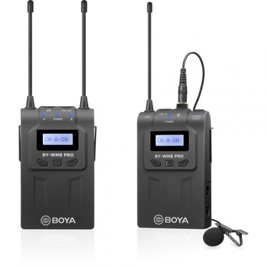 BOYA BY-WM8 Pro-K1 UHF Mono/Stereo Dual-Channel Wireless Lavalier Microphone System BOYA BY-WM8 Pro-K1 UHF Mono/Stereo Dual-Channel Wireless Lavalier Microphone System