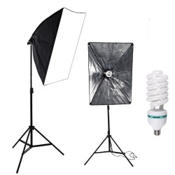 E27 Lighting With Stand and Softbox (2 Set Kit)