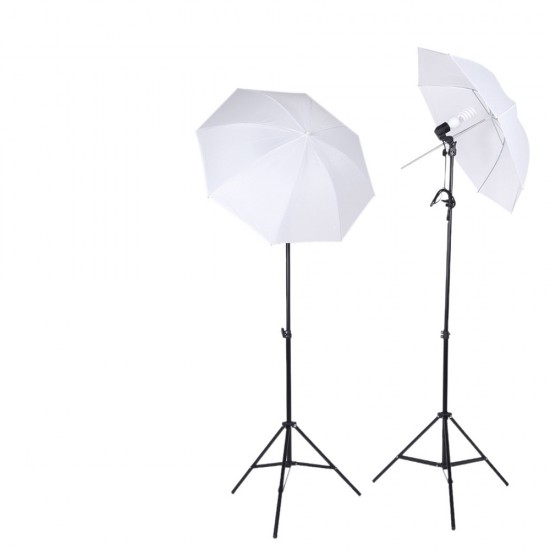 E27 Lighting With Stand and Umbrella (2 Set Kit)
