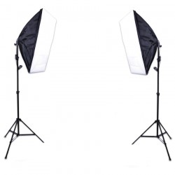 E27 Lighting With Stand and Softbox (2 Set Kit)