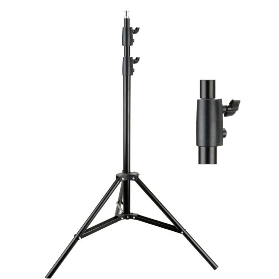 2.6M Spring-cushioned aluminium alloy studio light stand