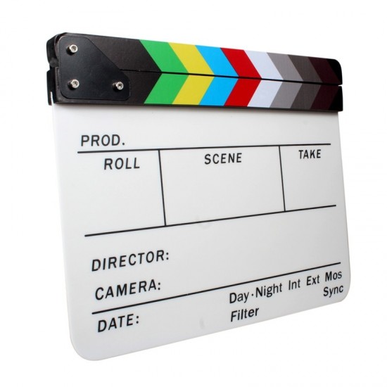 Colored Acrylic Slate ClapperBoard 