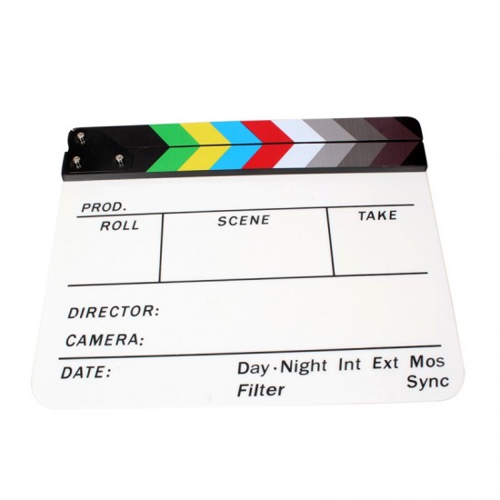 Colored Acrylic Slate ClapperBoard 