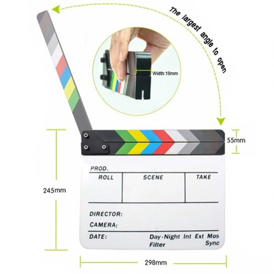 Colored Acrylic Slate ClapperBoard 