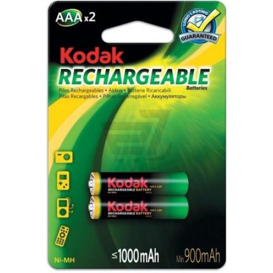 Kodak AAA pre-charged Rechargeable Ni-Mh Batteries (2 Pack) Kodak AAA pre-charged Rechargeable Ni-Mh Batteries (2 Pack)