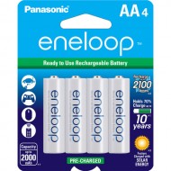 Panasonic eneloop AA Ni-MH Pre-Charged Rechargeable Batteries (4 Pack)