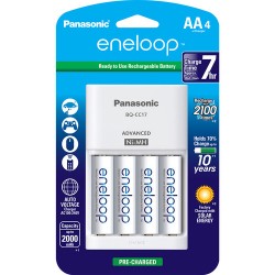 Panasonic Eneloop Rechargeable AA Ni-MH Pre-Charged Batteries with Charger (2000mAh, Pack of 4) Panasonic Eneloop Rechargeable AA Ni-MH Pre-Charged Batteries with Charger (2000mAh, Pack of 4)