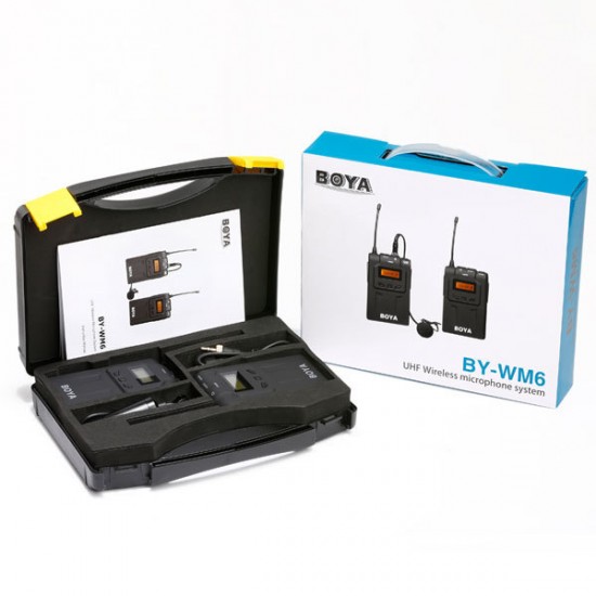 BOYA BY-WM6 UHF Wireless Lavalier Microphone Kit BOYA BY-WM6 UHF Wireless Lavalier Microphone Kit