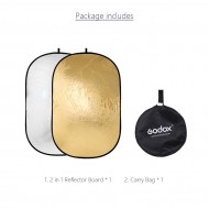 Godox 120cm x 180cm (47”x71”) 2 in 1 Collapsible Light Reflector (Gold & Silver) Godox 120cm x 180cm (47”x71”) 2 in 1 Collapsible Light Reflector (Gold & Silver)