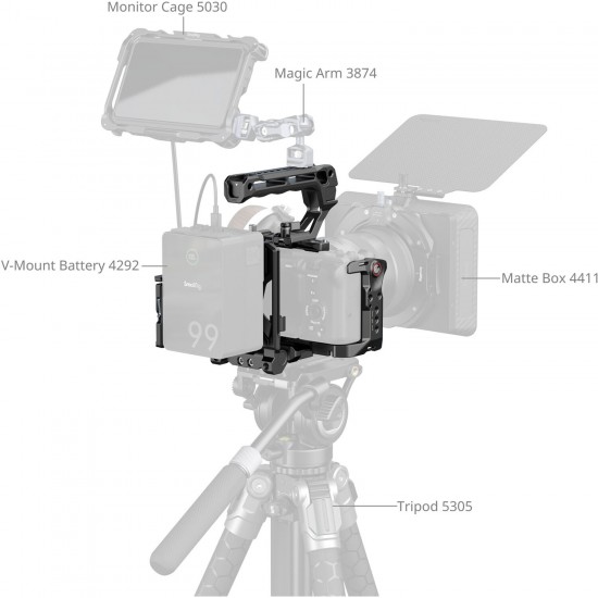 SmallRig 4183B Camera Cage Kit with V-Lock Battery Plate and Top Handle for Sony FX30/FX3 SmallRig 4183B Camera Cage Kit with V-Lock Battery Plate and Top Handle for Sony FX30/FX3