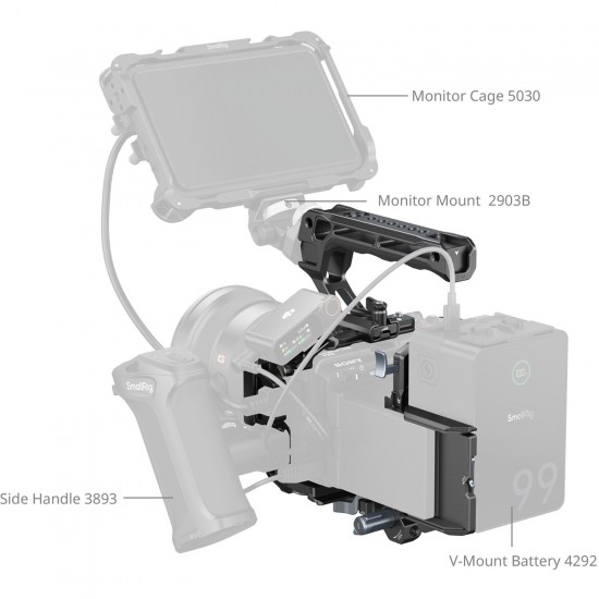 SmallRig 4183B Camera Cage Kit with V-Lock Battery Plate and Top Handle for Sony FX30/FX3 SmallRig 4183B Camera Cage Kit with V-Lock Battery Plate and Top Handle for Sony FX30/FX3