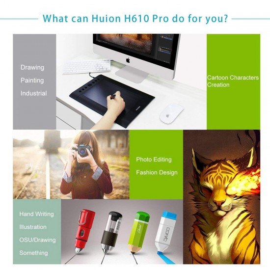 Huion H610 Pro Graphics Drawing Tablet