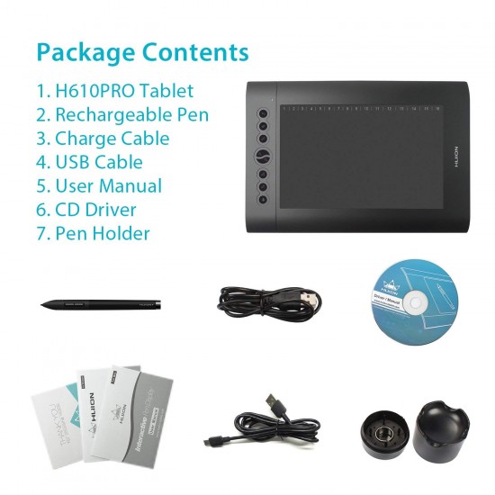 Huion H610 Pro Graphics Drawing Tablet