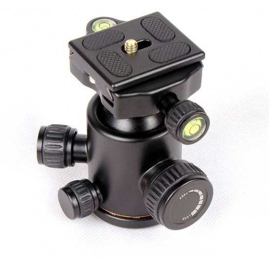 QZSD Q02 Camera Photography Tripod Head with Swivel Ball and Quick Release Plate