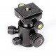 QZSD Q02 Camera Photography Tripod Head with Swivel Ball and Quick Release Plate