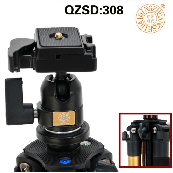 QZSD Q308 Aluminum Portable Tripod with Ball Head